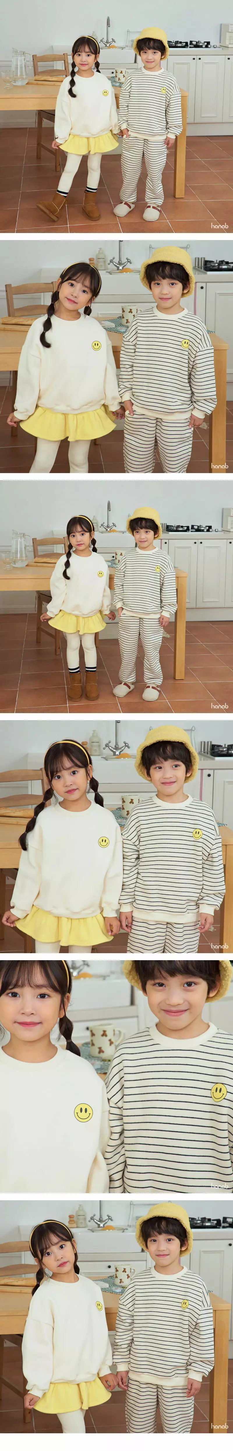 Hanab - Korean Children Fashion - #kidsshorts - Neon Smile Top Bottom Set