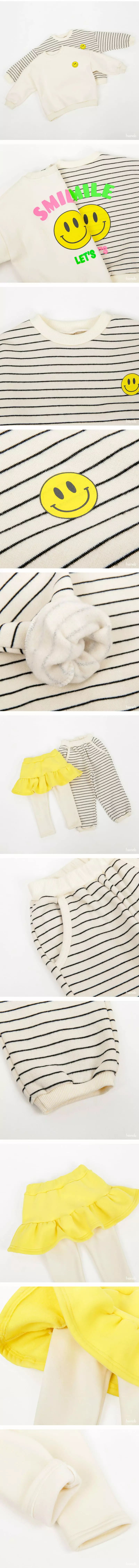 Hanab - Korean Children Fashion - #kidzfashiontrend - Neon Smile Top Bottom Set - 3