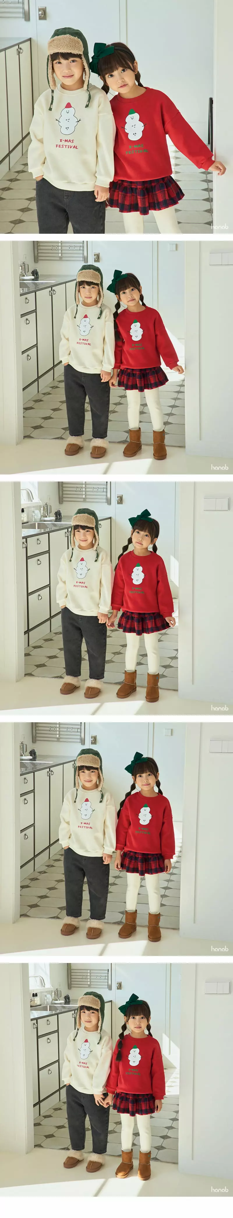 Hanab - Korean Children Fashion - #toddlerclothing - Snow Man Sweatshirt