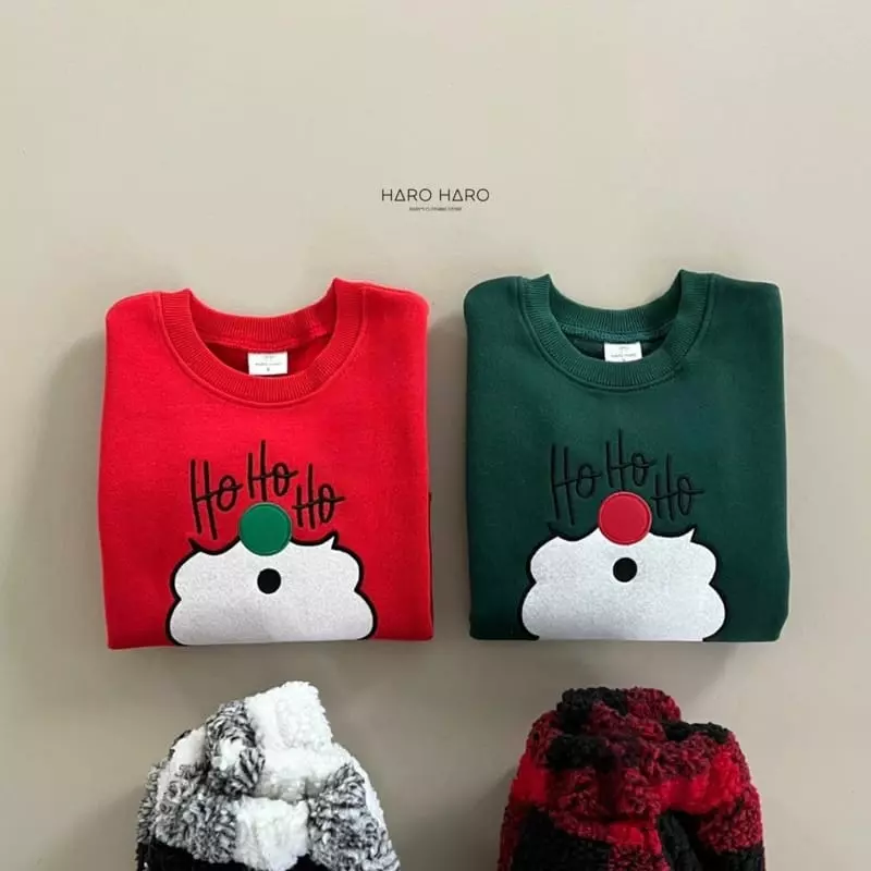 Haro Haro - Korean Children Fashion - #fashionkids - Hoho Santa Fleece Sweatshirt - 6