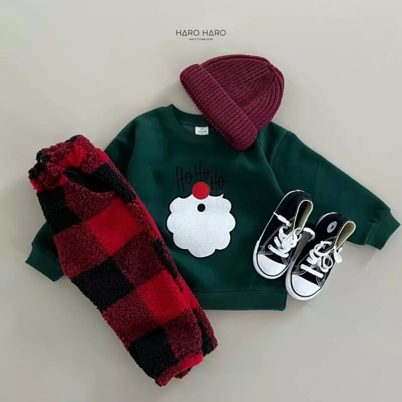 Haro Haro - Korean Children Fashion - #kidsstore - Hoho Santa Fleece Sweatshirt - 8