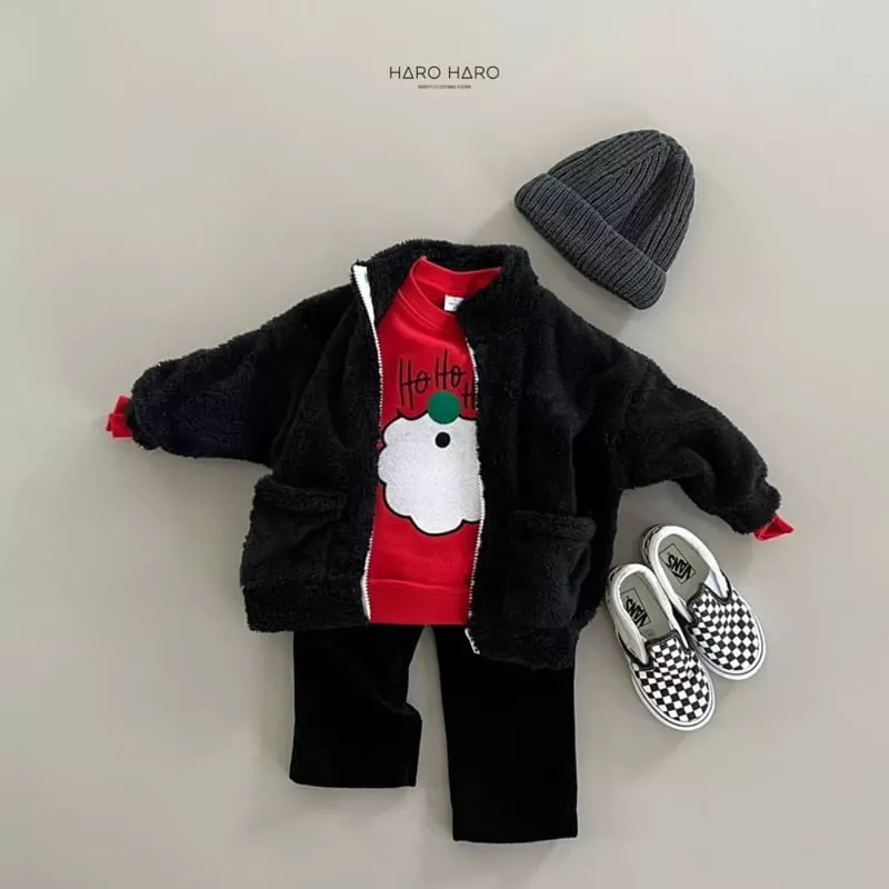 Haro Haro - Korean Children Fashion - #littlefashionista - Hoho Santa Fleece Sweatshirt - 11