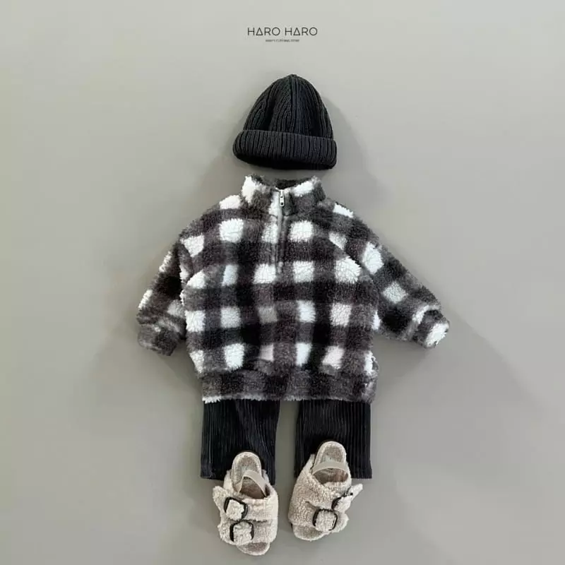 Haro Haro - Korean Children Fashion - #littlefashionista - Warm Knee Check Anorak - 9