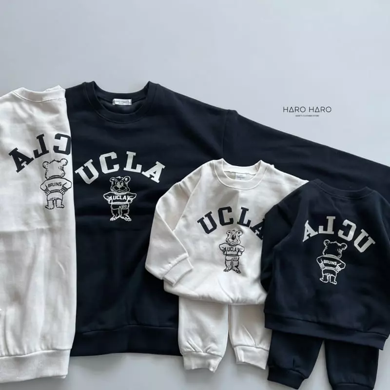 Haro Haro - Korean Children Fashion - #littlefashionista - Front Back Bear Fleece Top Bottom Set - 4