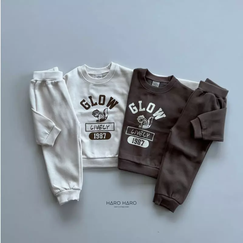 Haro Haro - Korean Children Fashion - #magicofchildhood - Squirrel Fleece Top Bottom Set - 2