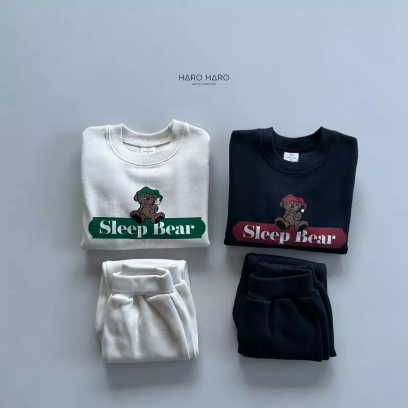 Haro Haro - Korean Children Fashion - #magicofchildhood - Slip Bear Top Bottom Set - 4