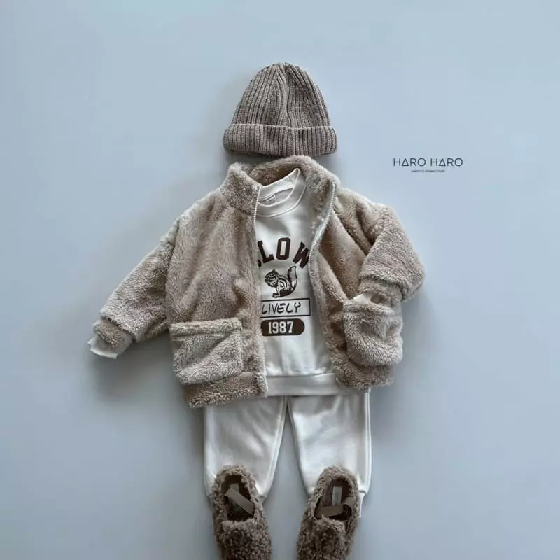 Haro Haro - Korean Children Fashion - #stylishchildhood - Squirrel Fleece Top Bottom Set - 7