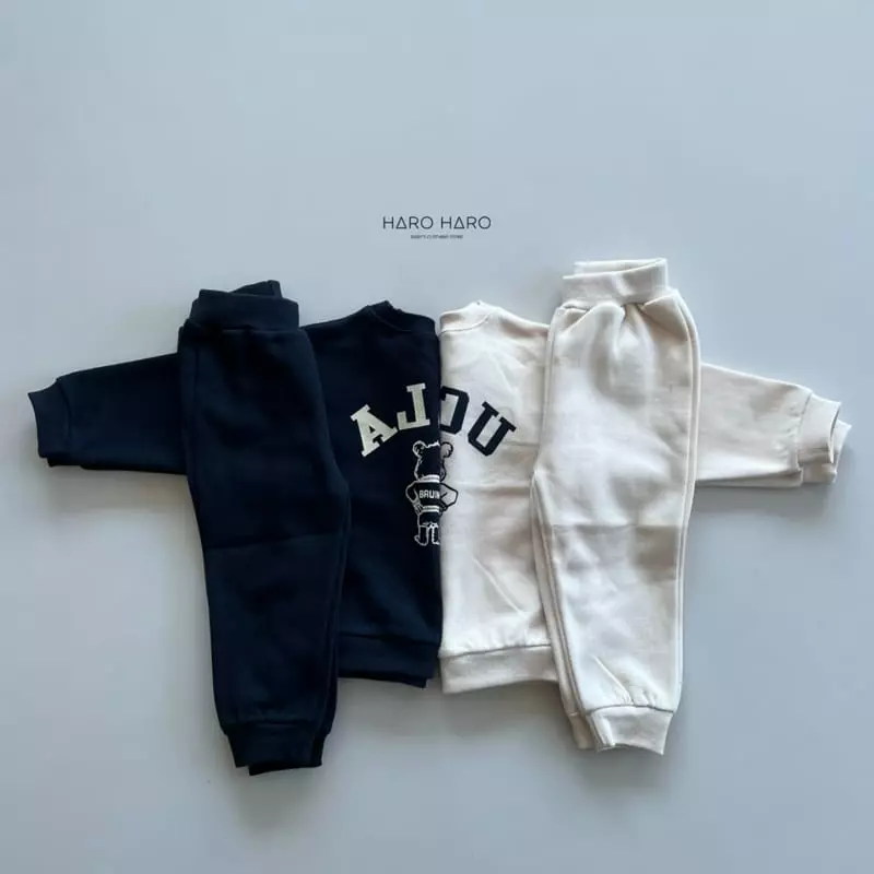 Haro Haro - Korean Children Fashion - #todddlerfashion - Front Back Bear Fleece Top Bottom Set - 7