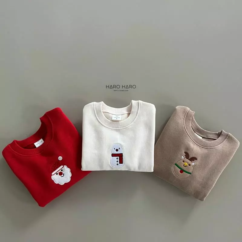 Haro Haro - Korean Children Fashion - #todddlerfashion - Merry Embrodiery Sweatshirt