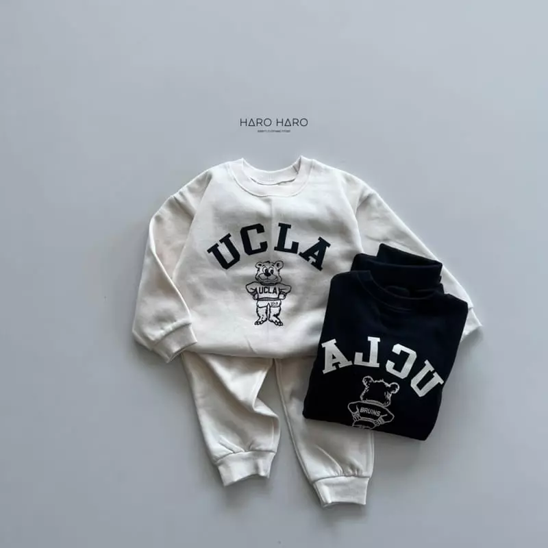 Haro Haro - Korean Children Fashion - #toddlerclothing - Front Back Bear Fleece Top Bottom Set - 8
