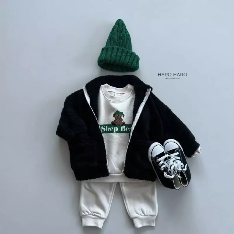 Haro Haro - Korean Children Fashion - #toddlerclothing - Slip Bear Top Bottom Set - 7