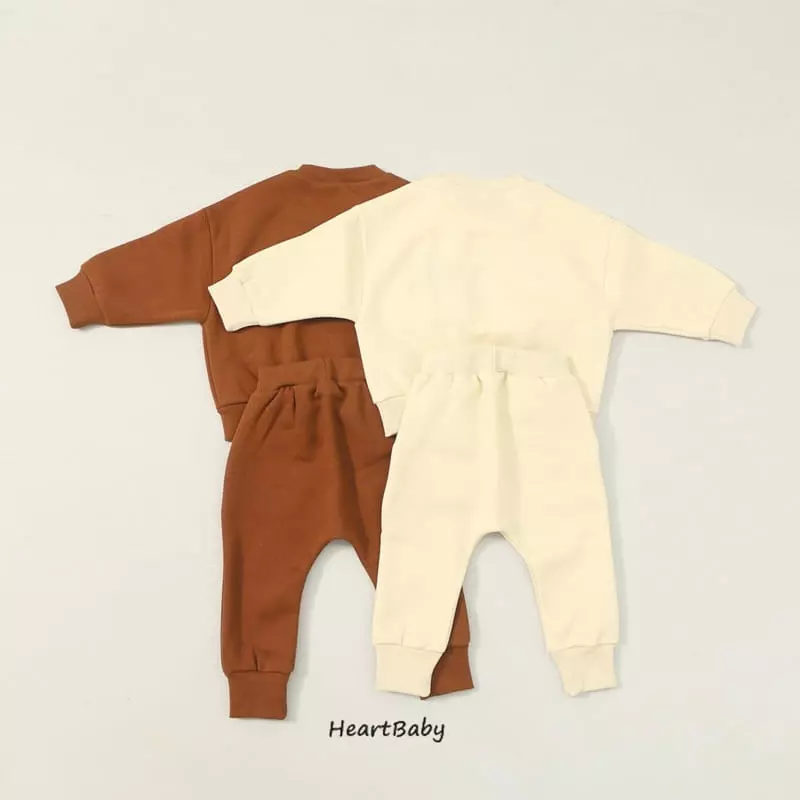 Heart Baby - Korean Children Fashion - #kidzfashiontrend - Bear Embrodiery Top Bottom Set - 4