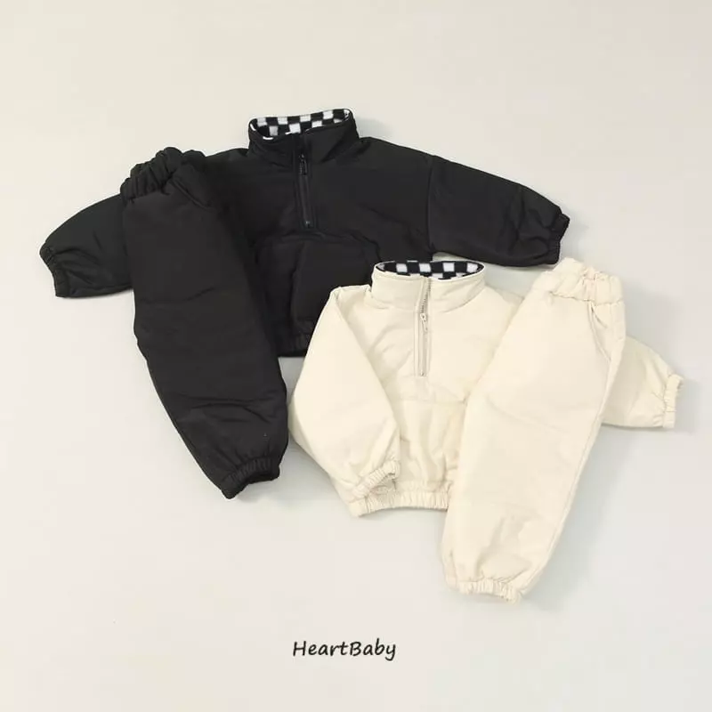 Heart Baby - Korean Children Fashion - #Kfashion4kids - Check Point Padding Top Bottom Set - 2