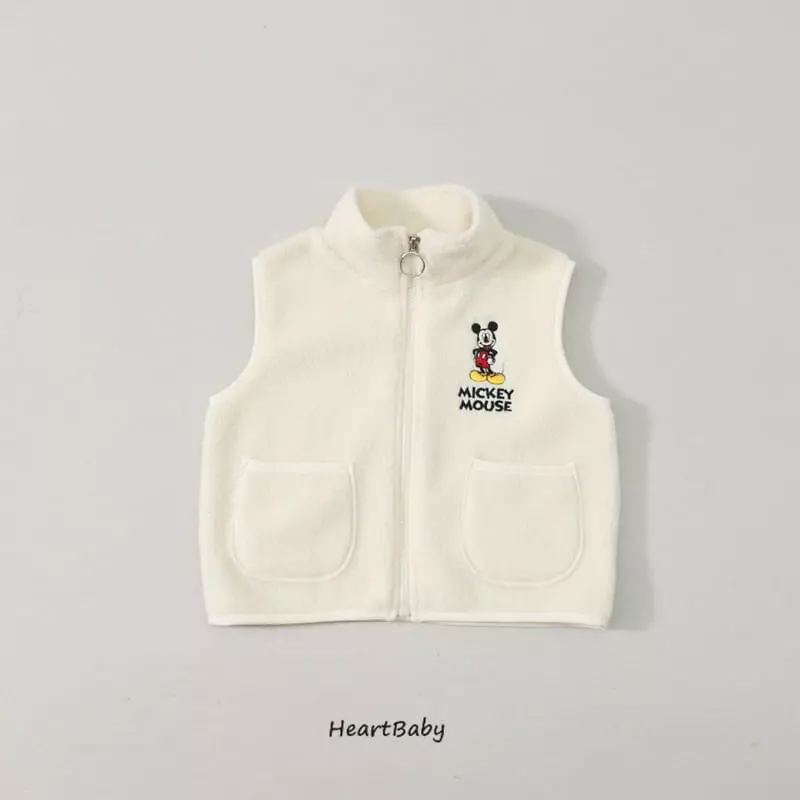 Heart Baby - Korean Children Fashion - #childrensboutique - Mickey Fleece Vest - 3