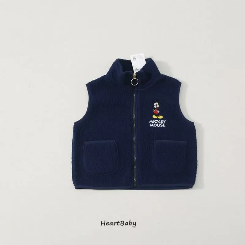 Heart Baby - Korean Children Fashion - #childrensboutique - Mickey Fleece Vest - 4
