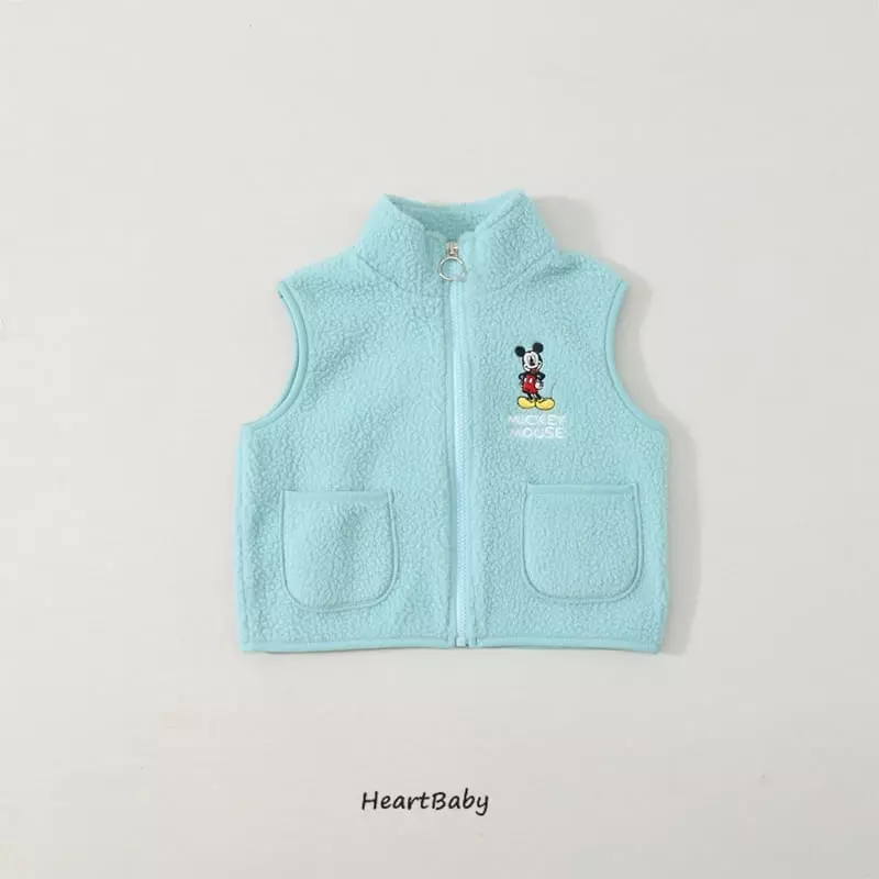 Heart Baby - Korean Children Fashion - #kidsshorts - Mickey Fleece Vest - 7