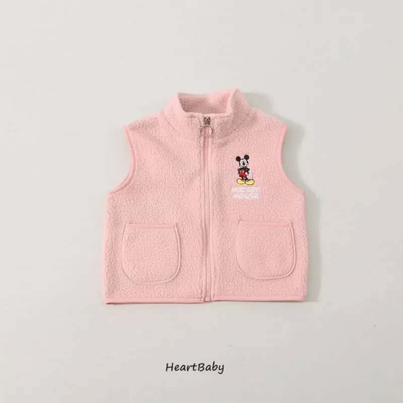 Heart Baby - Korean Children Fashion - #kidsstore - Mickey Fleece Vest - 8