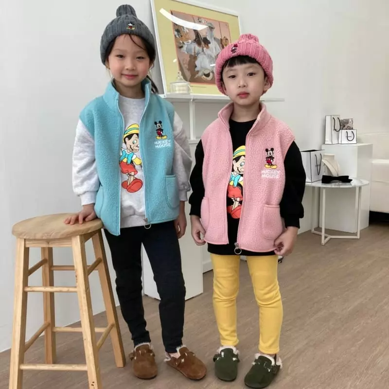 Heart Baby - Korean Children Fashion - #kidzfashiontrend - Mickey Fleece Vest - 9