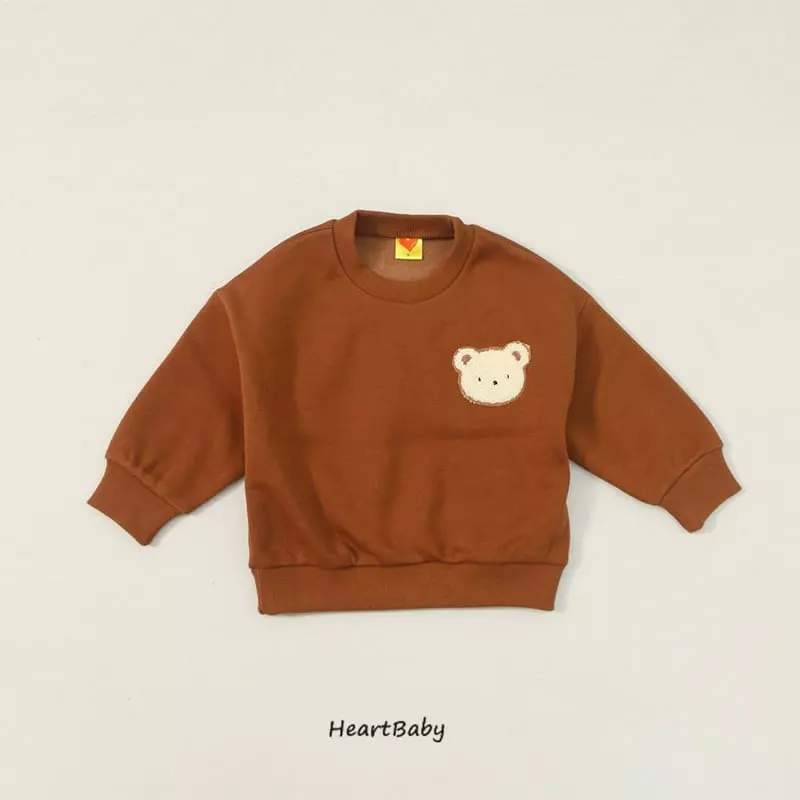 Heart Baby - Korean Children Fashion - #minifashionista - Bear Embrodiery Top Bottom Set - 7