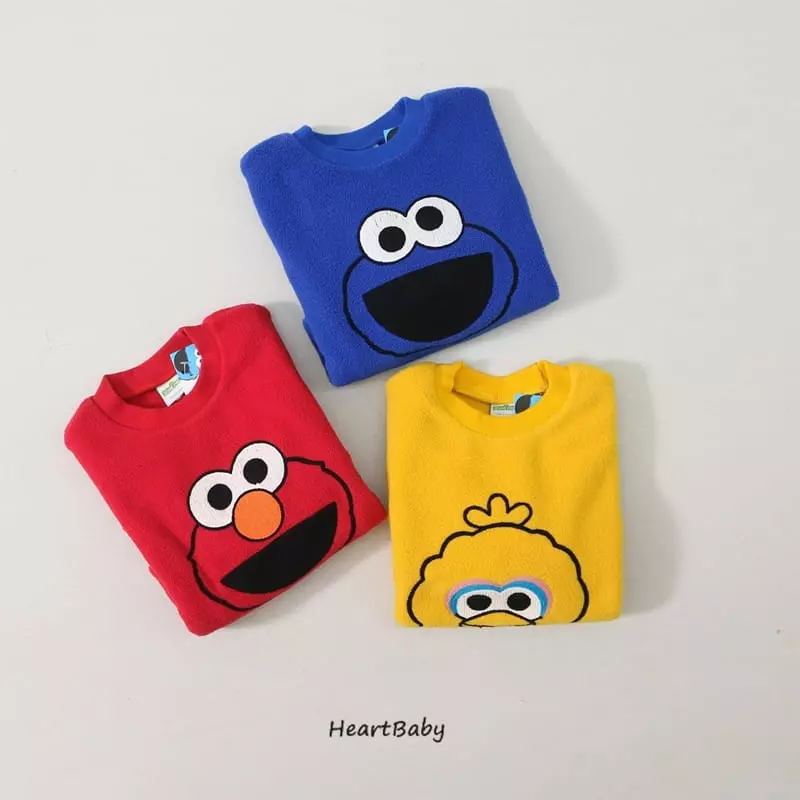 Heart Baby - Korean Children Fashion - #todddlerfashion - Sesami Fleece Sweatshirt