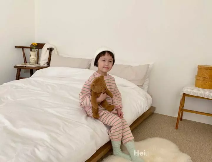 Hei - Korean Children Fashion - #childofig - Stripes Top Bottom Set - 3