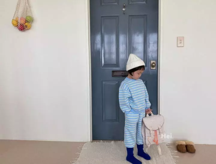 Hei - Korean Children Fashion - #littlefashionista - Stripes Top Bottom Set - 12