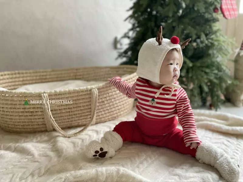 Hi Byebebe - Korean Baby Fashion - #babyboutique - Santa Stripe Easywear - 5