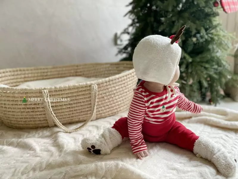 Hi Byebebe - Korean Baby Fashion - #babyboutique - Santa Stripe Easywear - 6