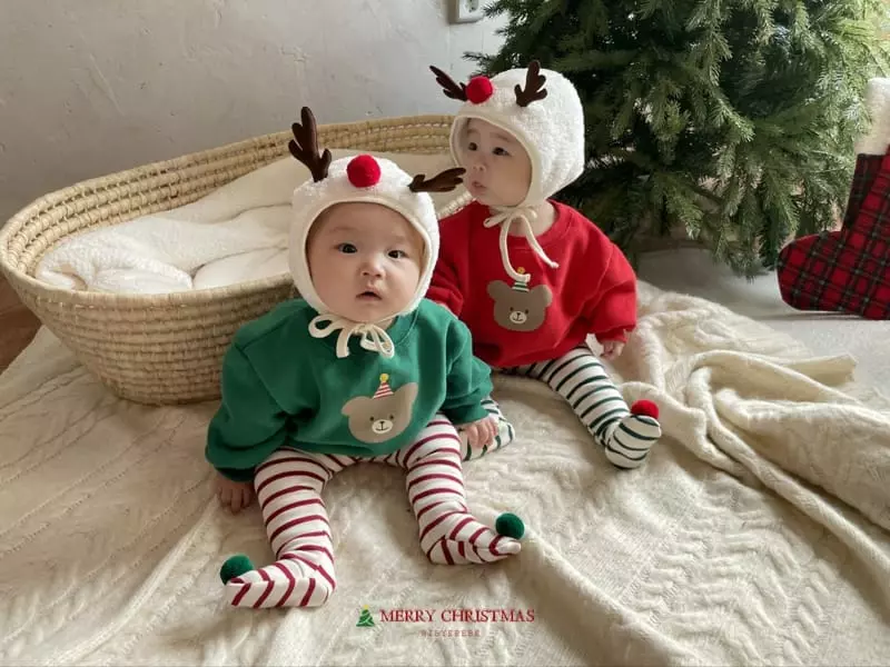 Hi Byebebe - Korean Baby Fashion - #babygirlfashion - Aga Bear Christmas Sweatshirt - 8