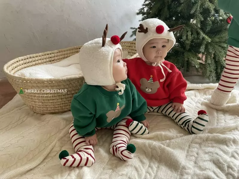 Hi Byebebe - Korean Baby Fashion - #babylifestyle - Aga Bear Christmas Sweatshirt - 9