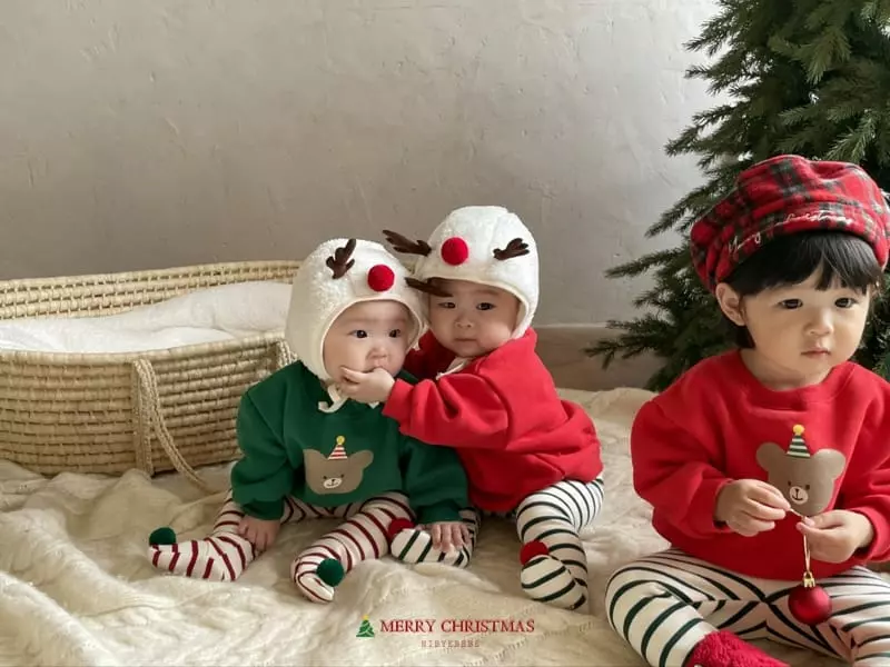 Hi Byebebe - Korean Baby Fashion - #babyoninstagram - Aga Bear Christmas Sweatshirt - 10