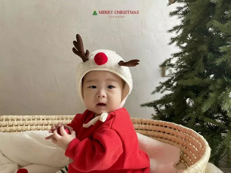 Hi Byebebe - Korean Baby Fashion - #babywear - Chiristmas Rudolf Bonnet - 3