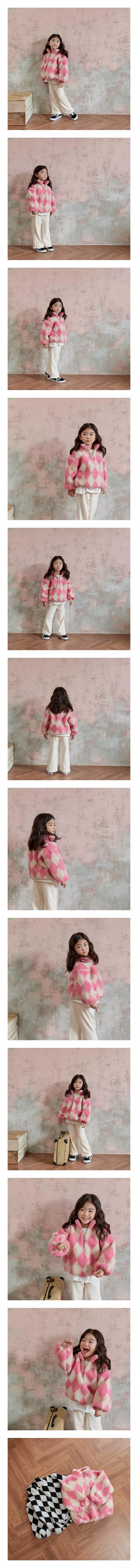 Honeybee - Korean Children Fashion - #kidzfashiontrend - Argyle Bookle Zip-up Pink
