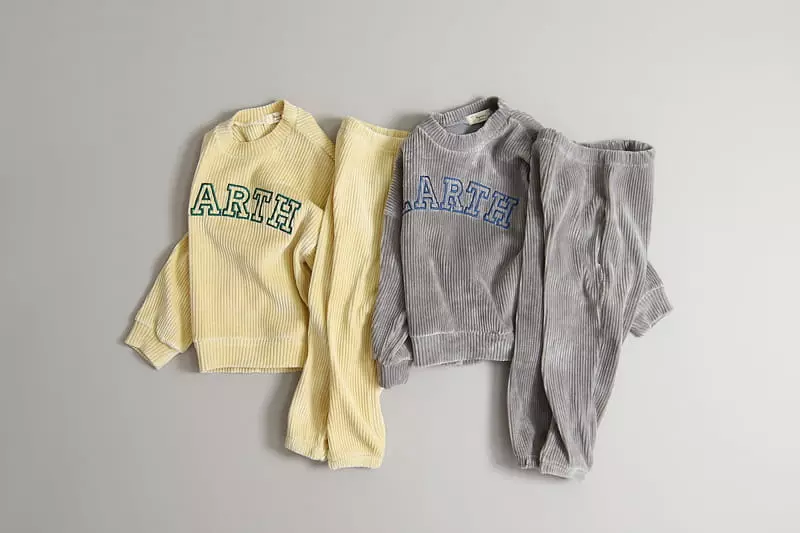 Hyvaa - Korean Children Fashion - #childrensboutique - Veloure Rib Top Bottom Set - 5