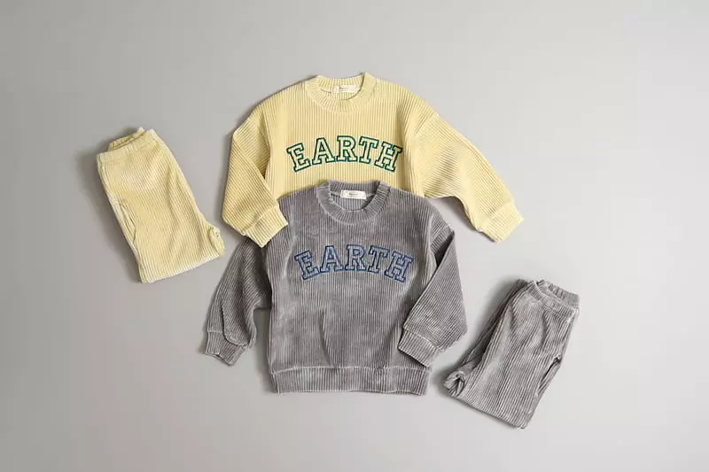 Hyvaa - Korean Children Fashion - #stylishchildhood - Veloure Rib Top Bottom Set - 3