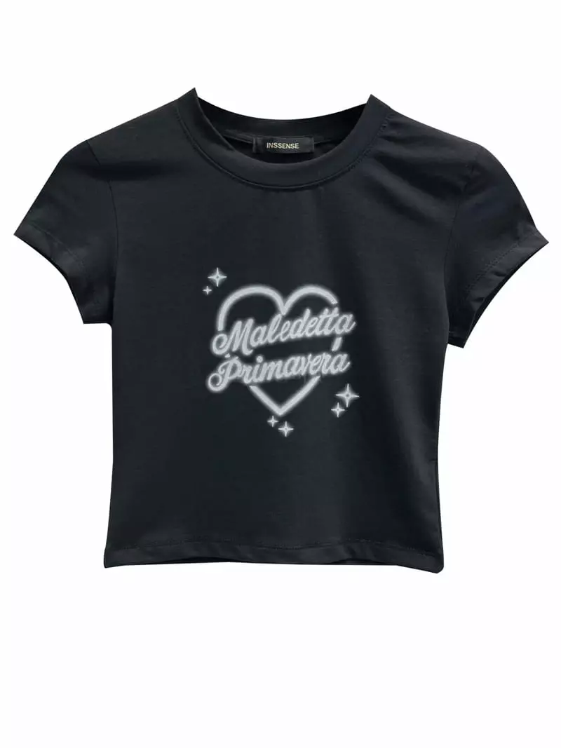 Inssense - Korean Women Fashion - #momslook - Prima Print Crop Tee - 3