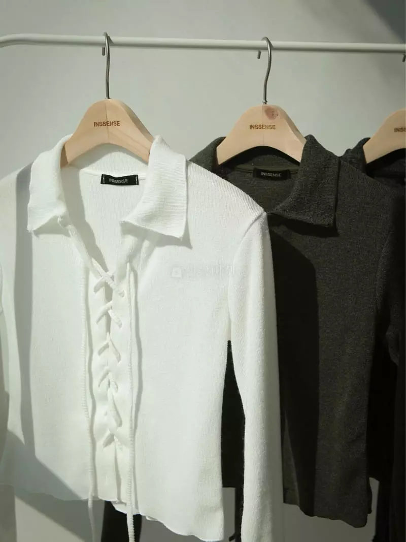 Inssense - Korean Women Fashion - #momslook - Eyelet Top - 8