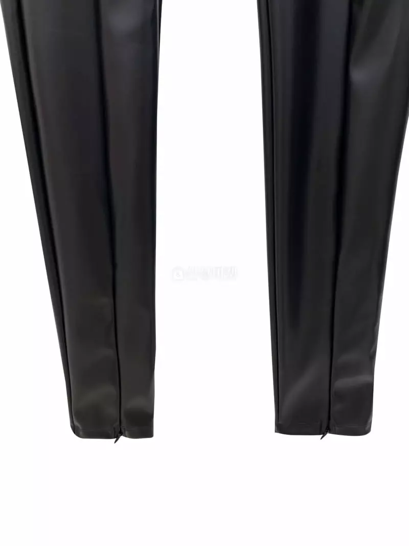 Inssense - Korean Women Fashion - #momslook - Leather Front Leggings - 7