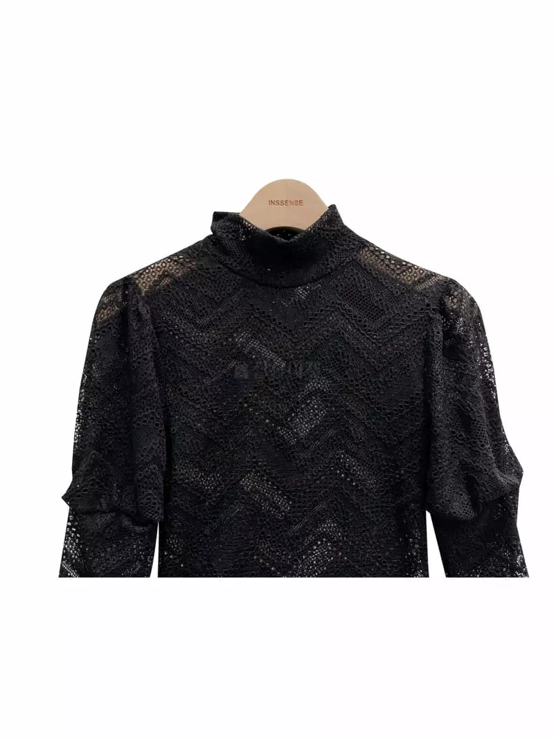 Inssense - Korean Women Fashion - #womensfashion - Lace Puff Tee - 5