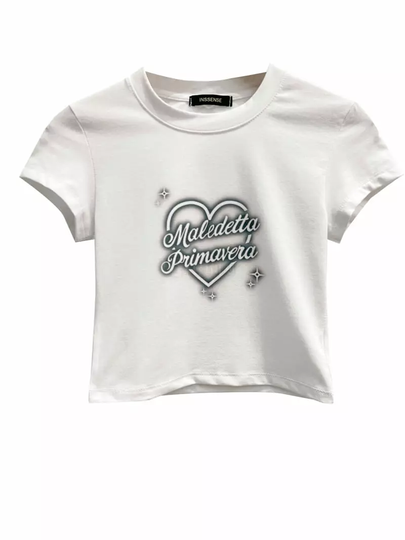 Inssense - Korean Women Fashion - #womensfashion - Prima Print Crop Tee - 12