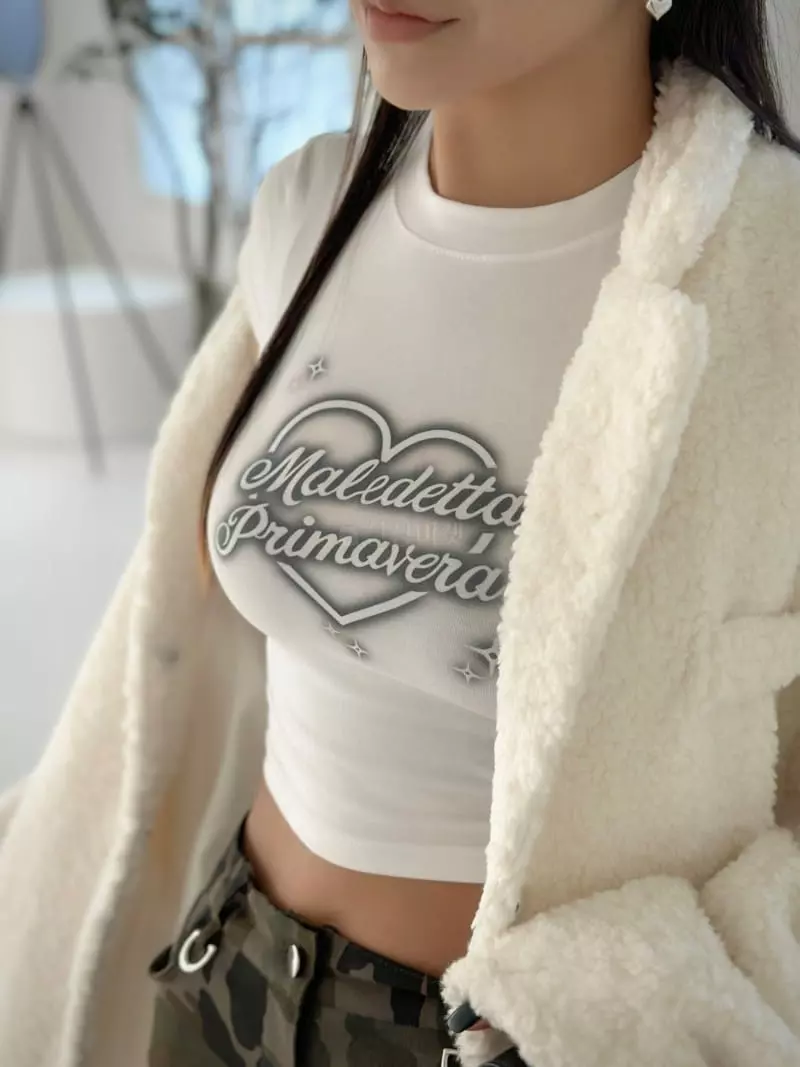 Inssense - Korean Women Fashion - #womensfashion - Prima Print Crop Tee - 6