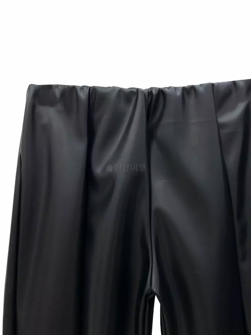 Inssense - Korean Women Fashion - #womensfashion - Leather Front Leggings - 6