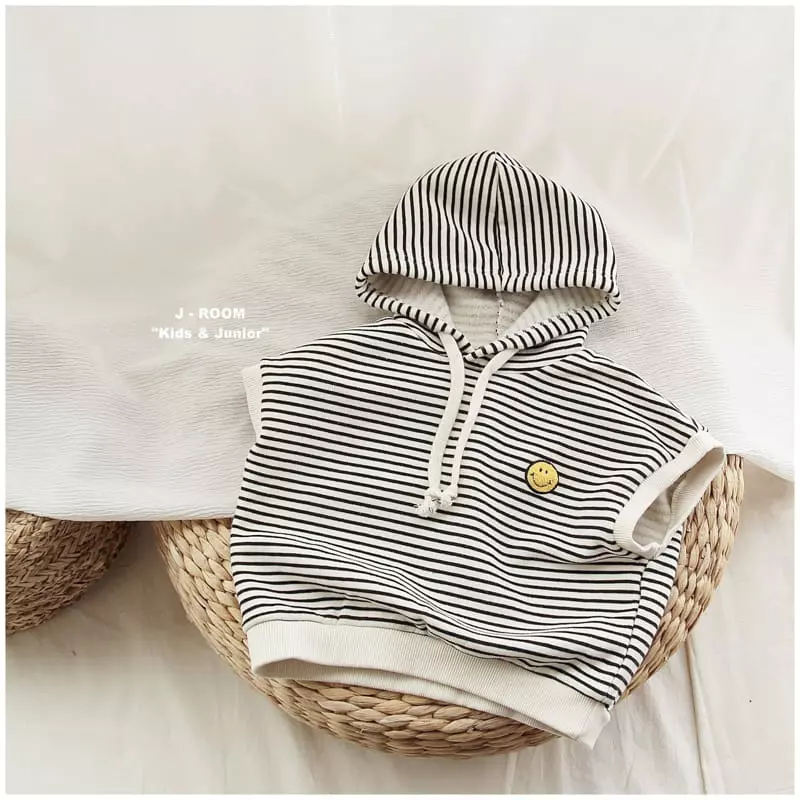 J-Room - Korean Children Fashion - #kidsshorts - Stripes Hoody Vest - 10