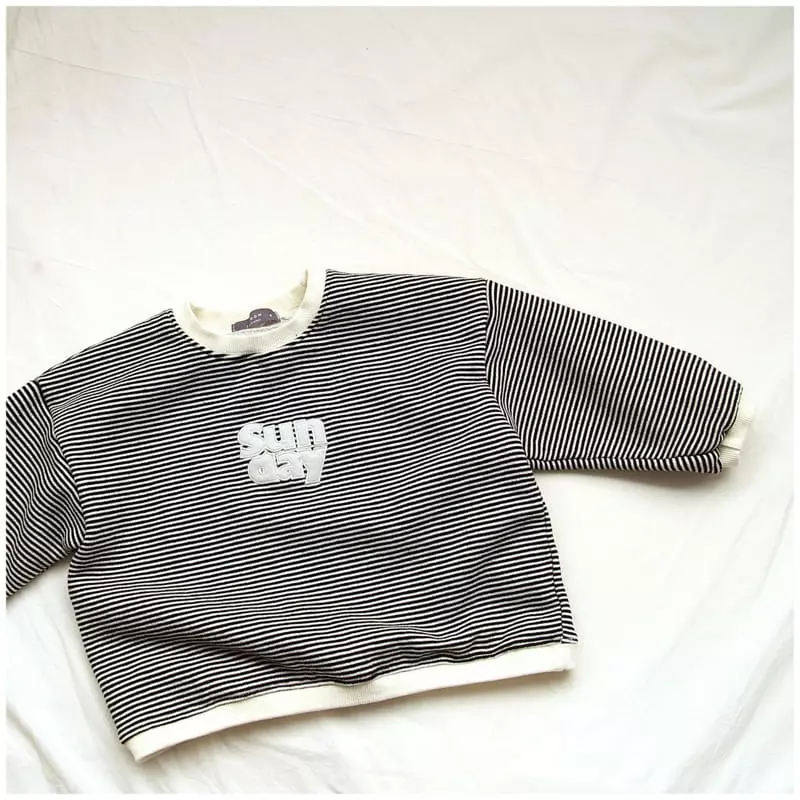 J-Room - Korean Children Fashion - #kidsshorts - Patch Stripes Sweatshirt - 6