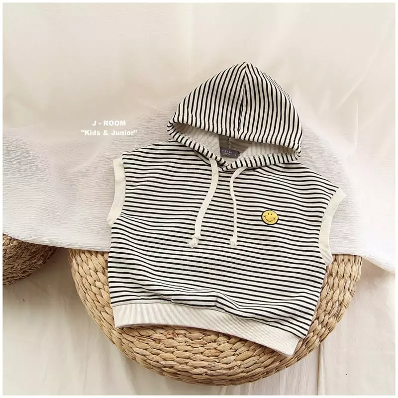 J-Room - Korean Children Fashion - #prettylittlegirls - Stripes Hoody Vest