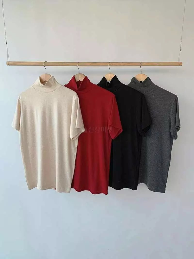 Jkichi - Korean Women Fashion - #momslook - Loose Turtlneck Tee - 10