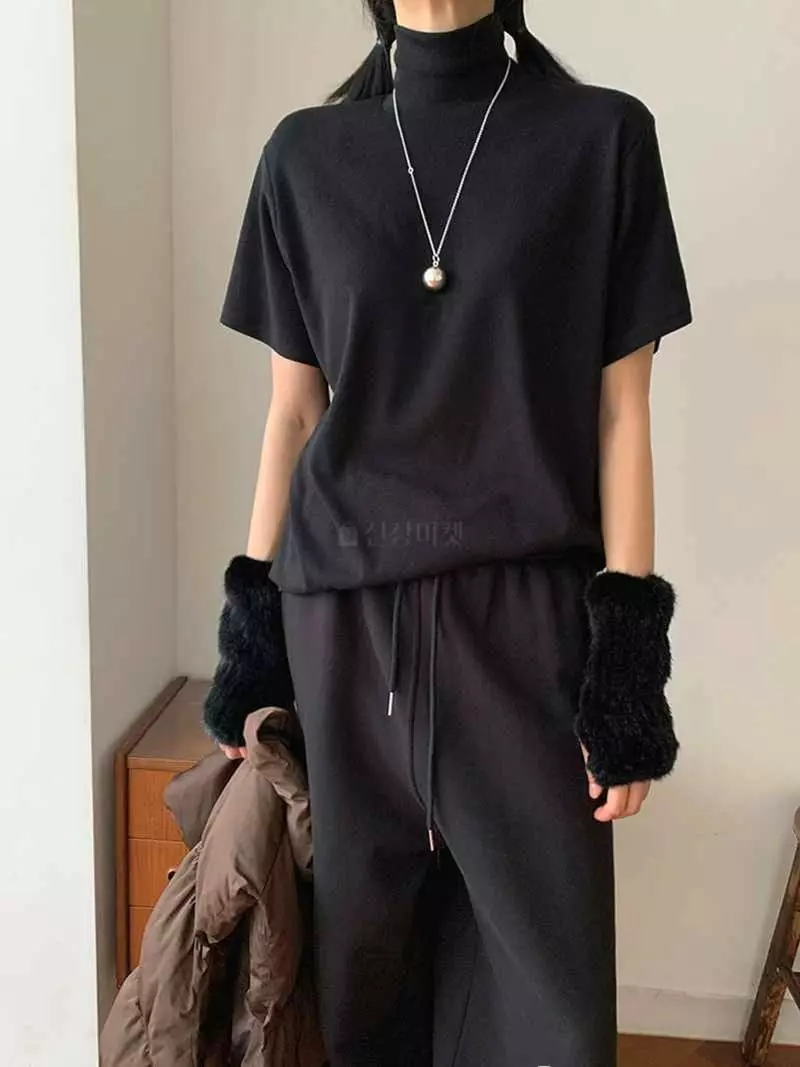 Jkichi - Korean Women Fashion - #womensfashion - Loose Turtlneck Tee - 4