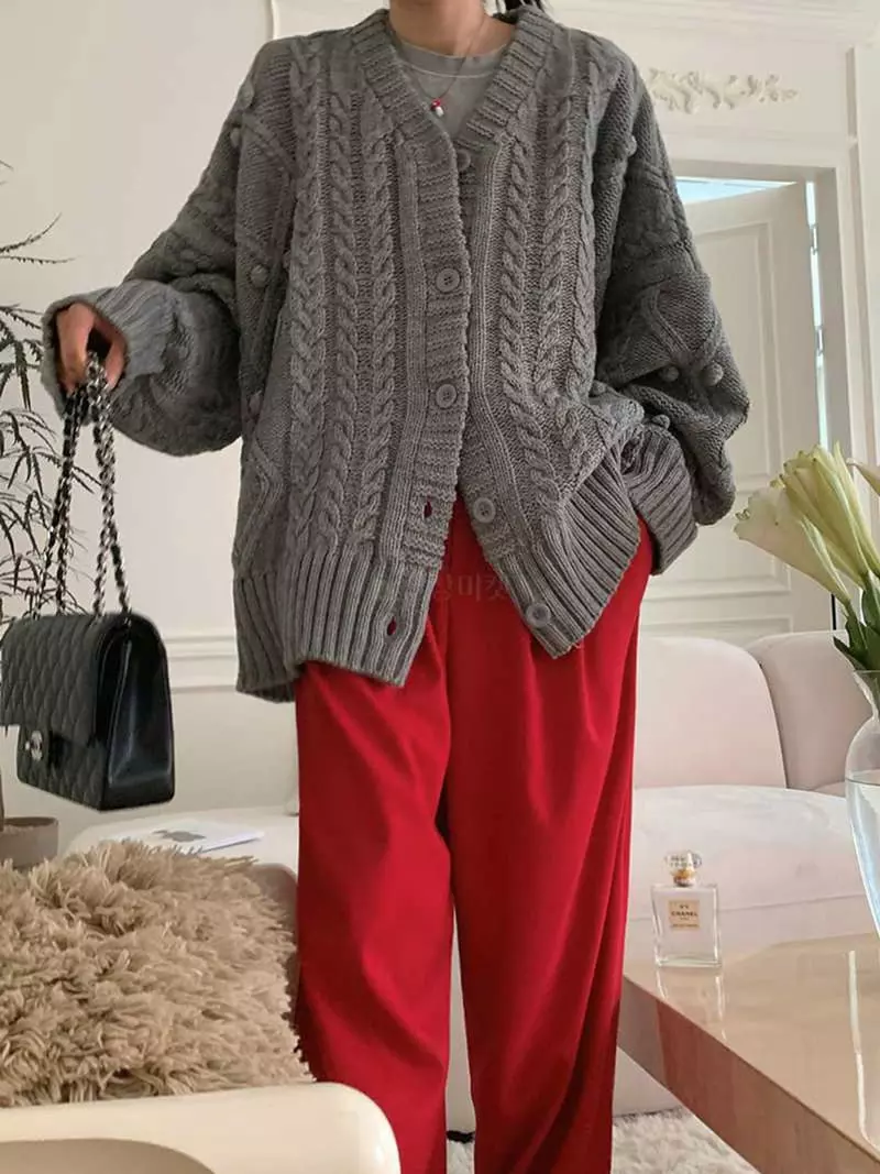 Jkichi - Korean Women Fashion - #momslook - Pompom Cardigan - 9