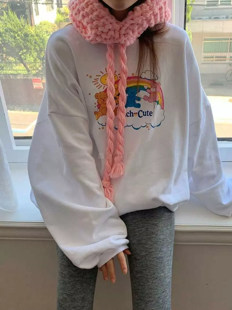 Jkichi - Korean Women Fashion - #momslook - Cute Bear Sweatshirt - 9