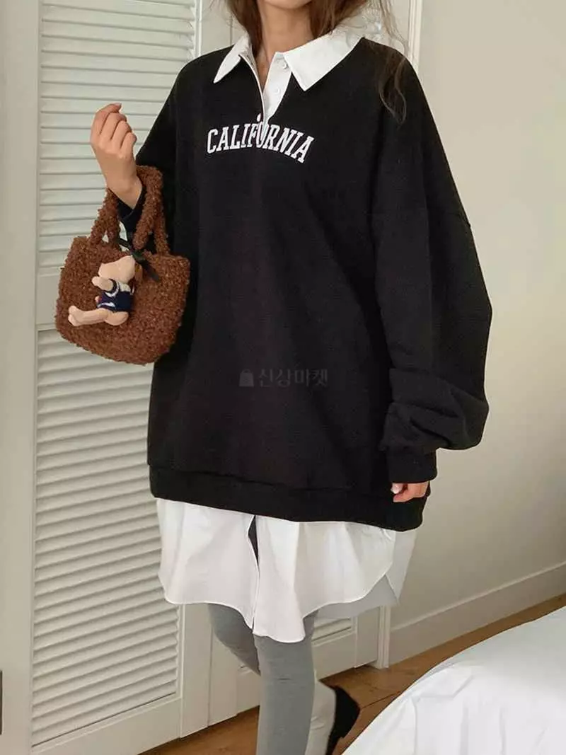 Jkichi - Korean Women Fashion - #momslook - California Sweatshirt